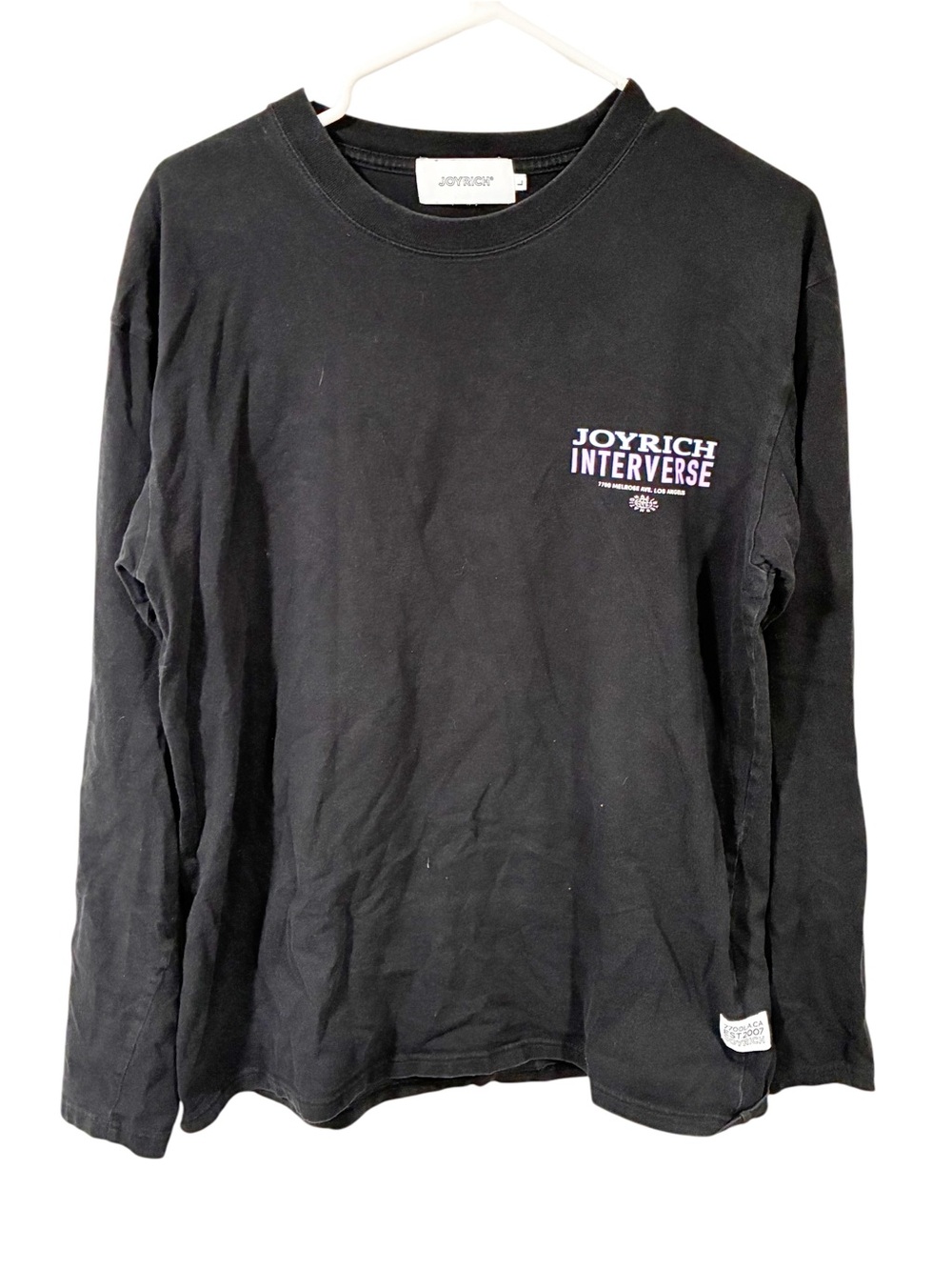 Joyrich Interverse Men’s Black Graphic Long Sleeve T-shirt Size Large